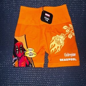Marvel Deadpool X Civil Regime XS Scrunch gym shorts